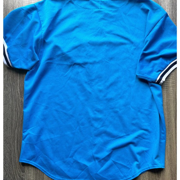 VTG MLB New York Yankees Rare Majestic Jersey L Baby Blue Made In USA - Picture 7 of 7